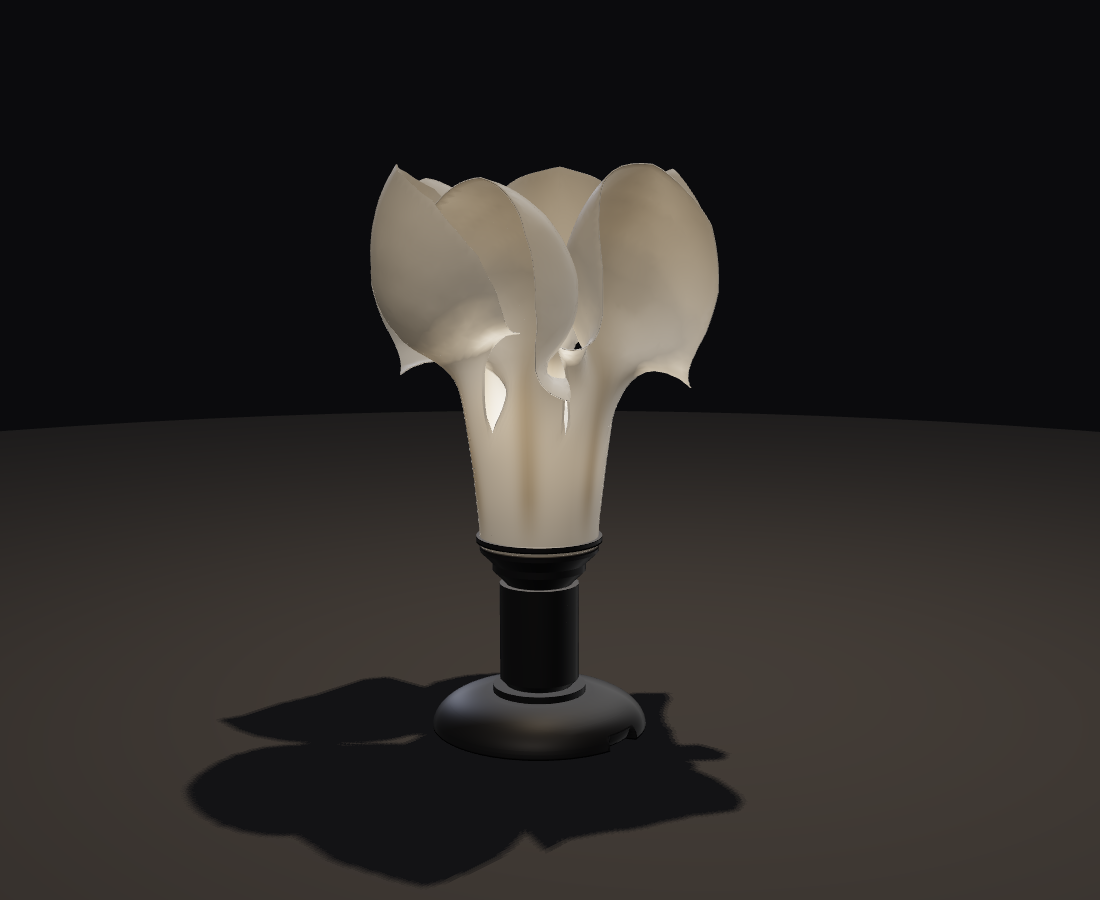 Rendered Lily shade with six separated petals and a narrow throat.