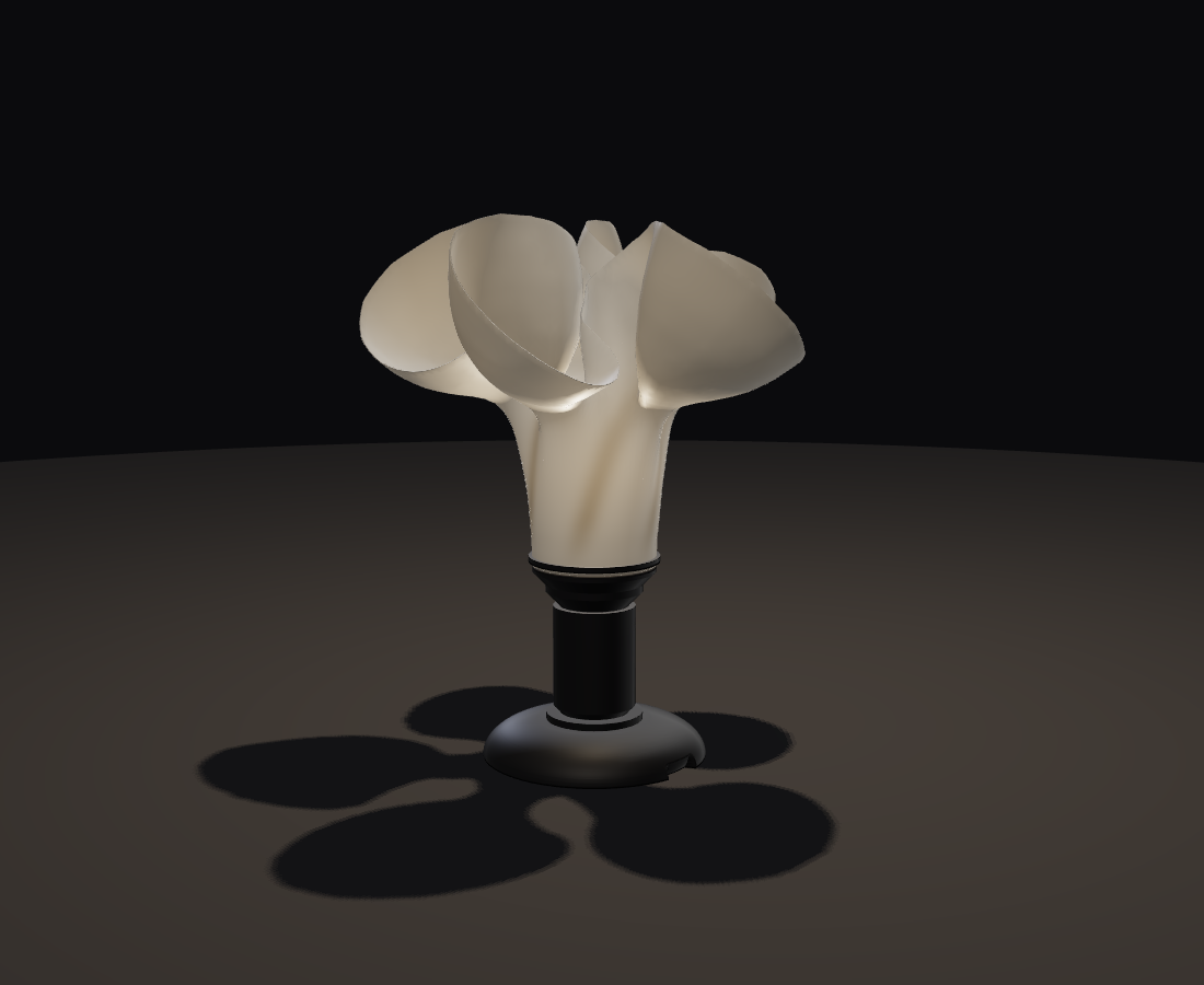 Morning Glory shade with five petals leaning in the same direction.